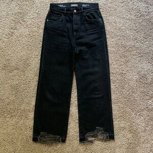 DL1961 Hepburn wide leg, high rise, ankle length, black jeans, size 26